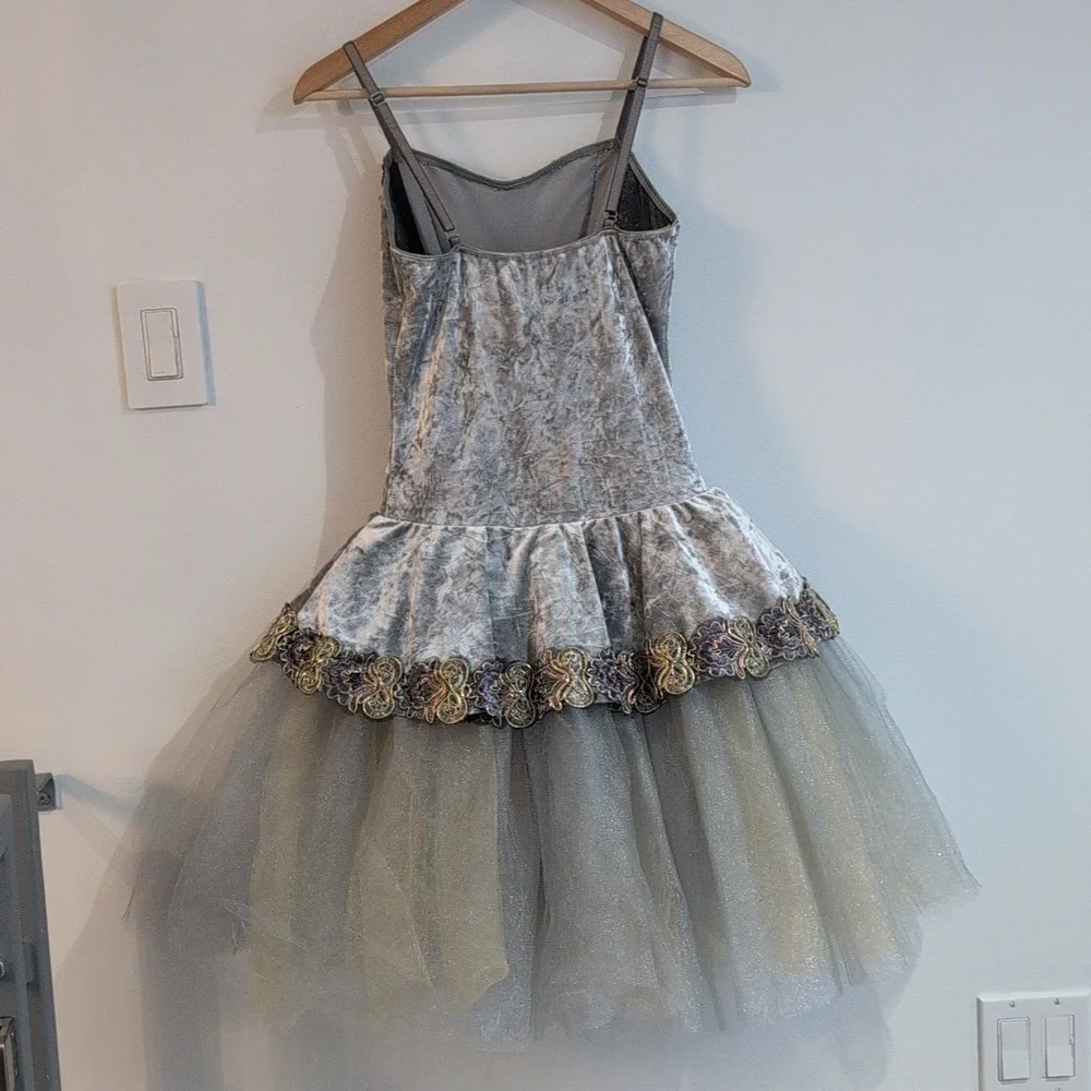 Revolution Velvet Silver and Gold Dance Costume Tutu Size Women's M - Picture 9 of 12